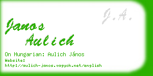 janos aulich business card